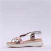 Oh My Sandals Low Wedge Strappy Sandal - Metallic Multi